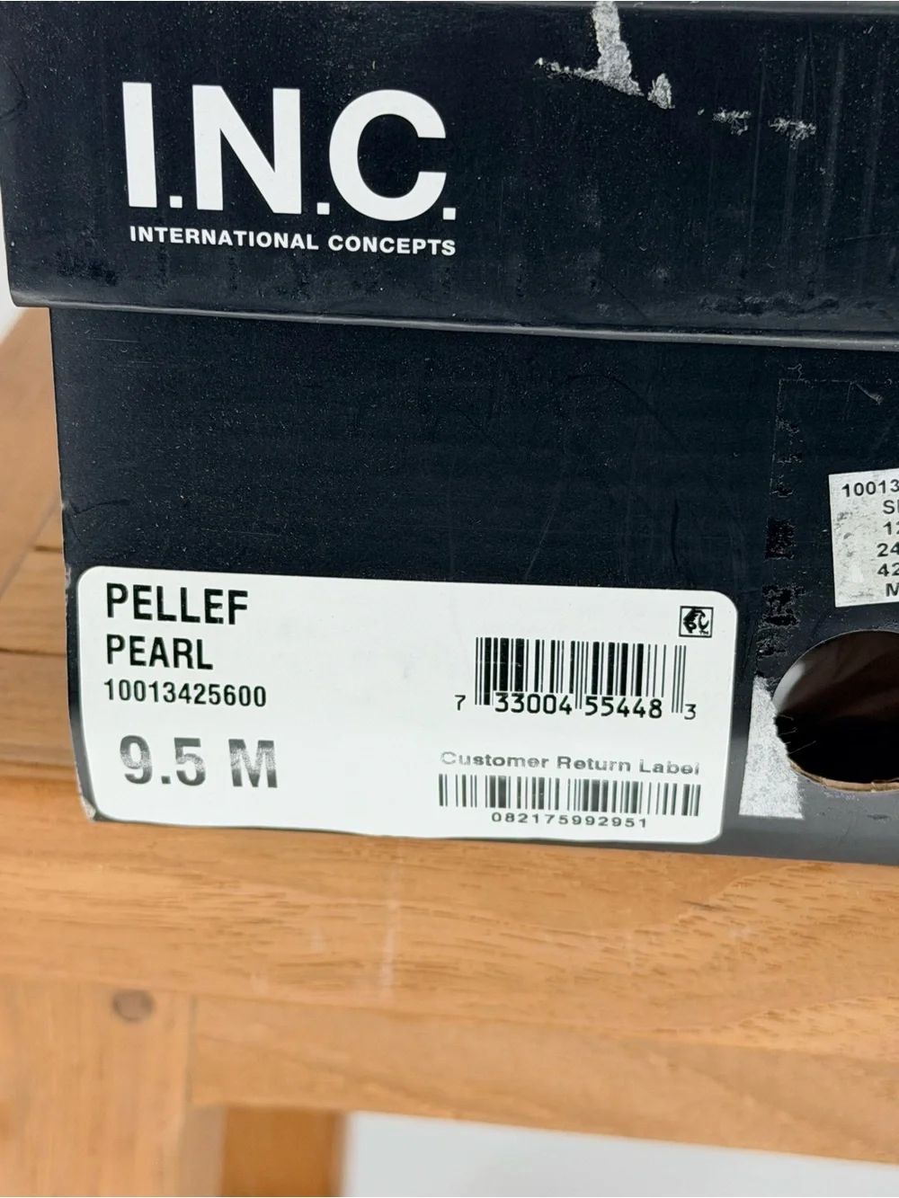 New INC PELLEF Women’s Pearl-Embellished Slide Sandals in Cream size 9.5M